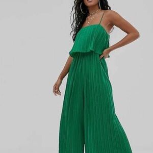 Green Pleated Jumpsuit